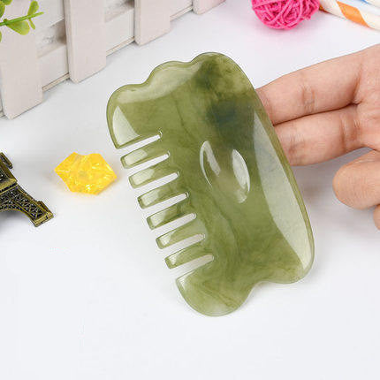 Handmade Natural Resin Green Guasha Facial Massage Tool