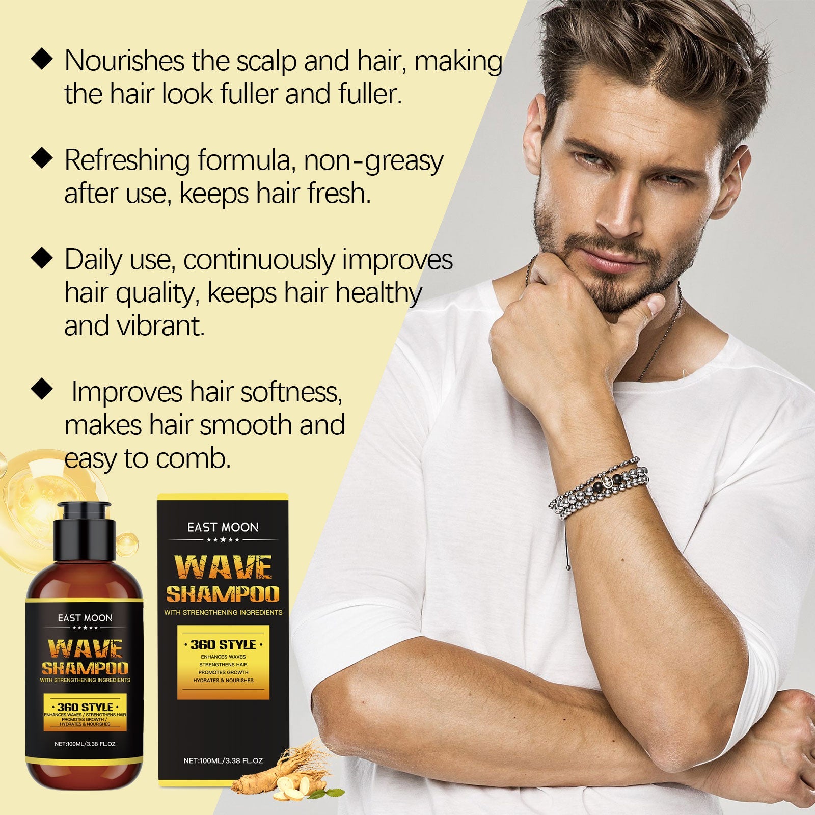 Men Nourishing Shampoo Moisturizing Repair for Strong Healthy Hair