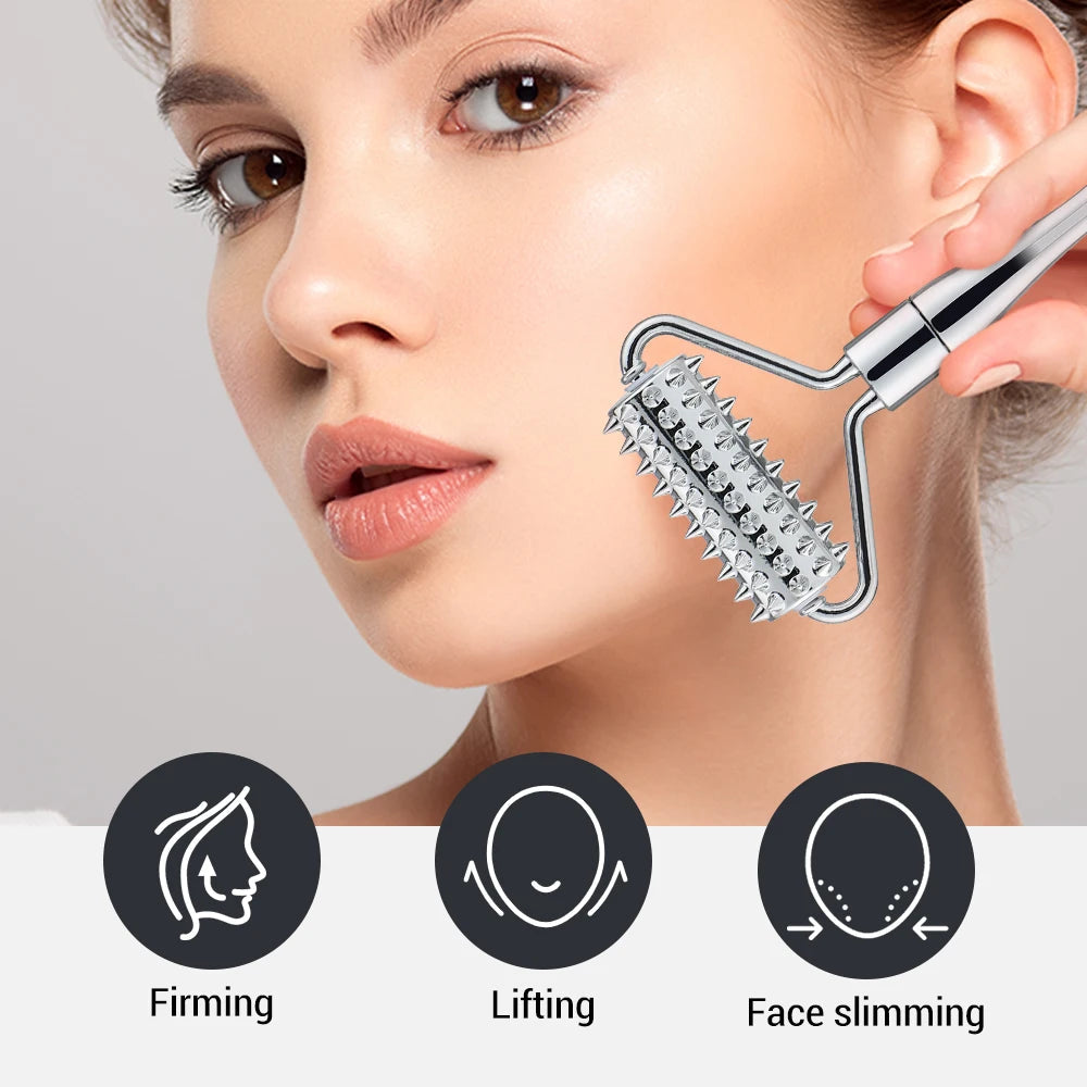 Stainless Steel Face Roller Massage Tool for Neck Facial Care