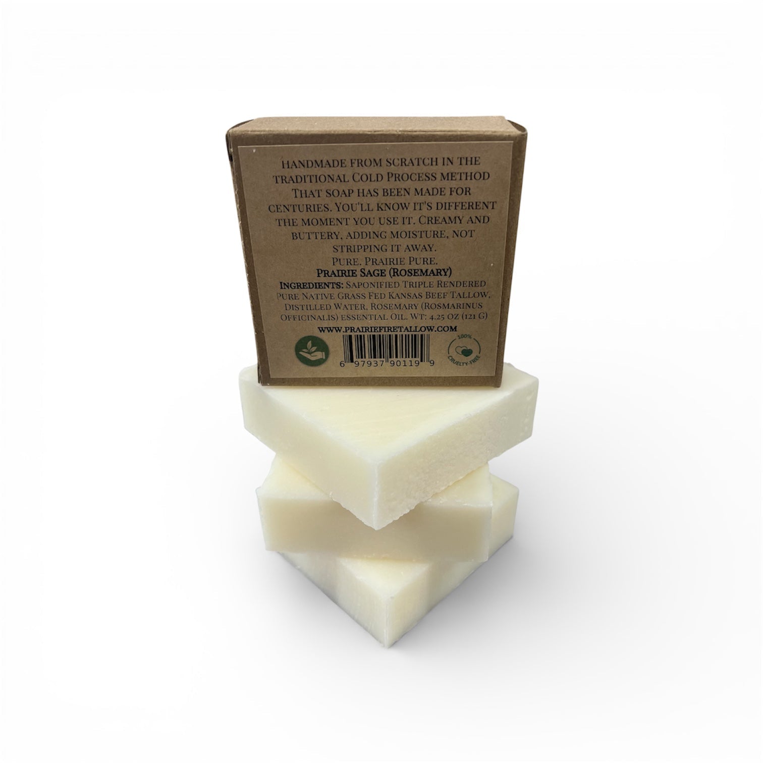 Grass Fed Beef Tallow Soap Bar 3 Pack Fragrance Free