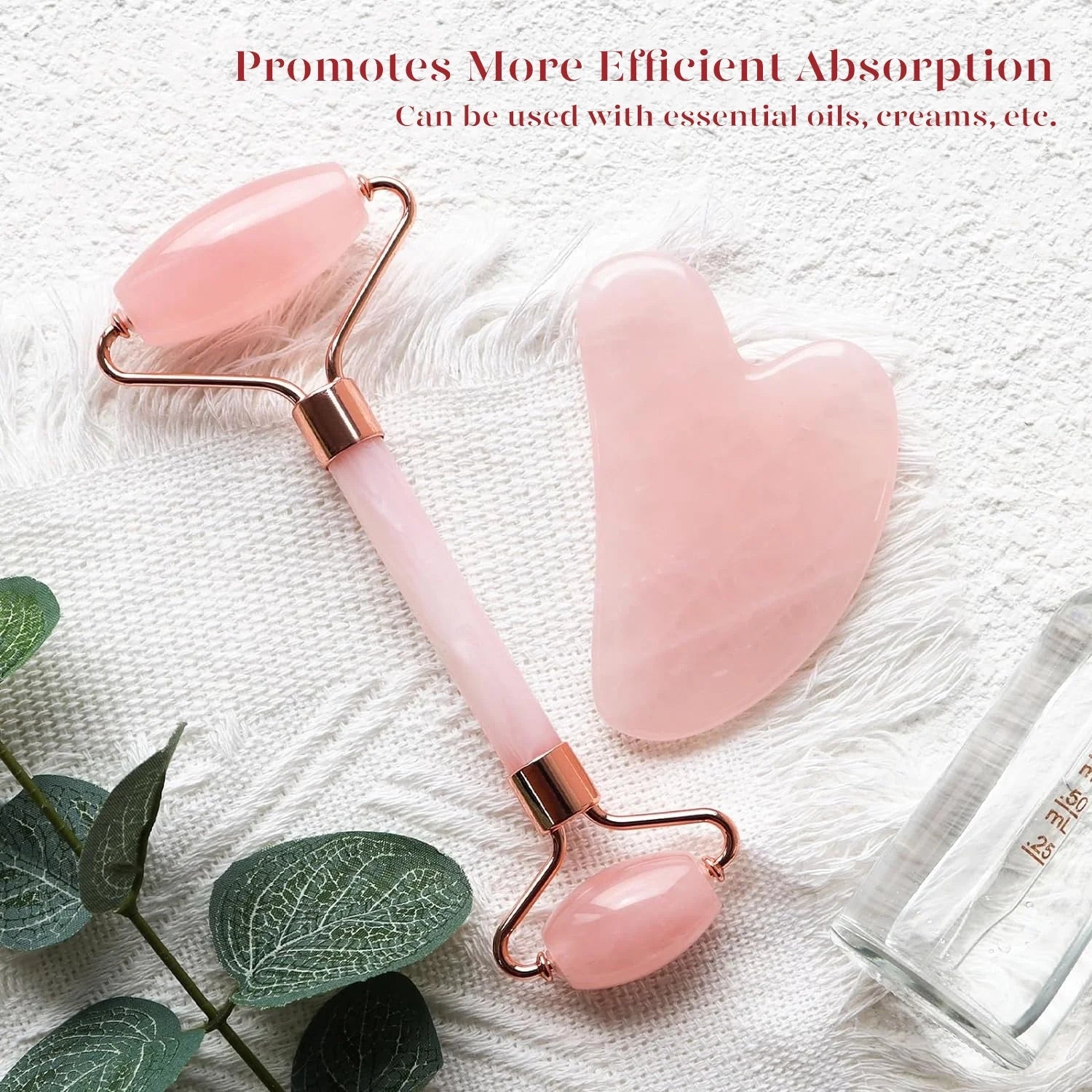 Pink Jade Roller Gua Sha Facial Massage Skin Care Tools