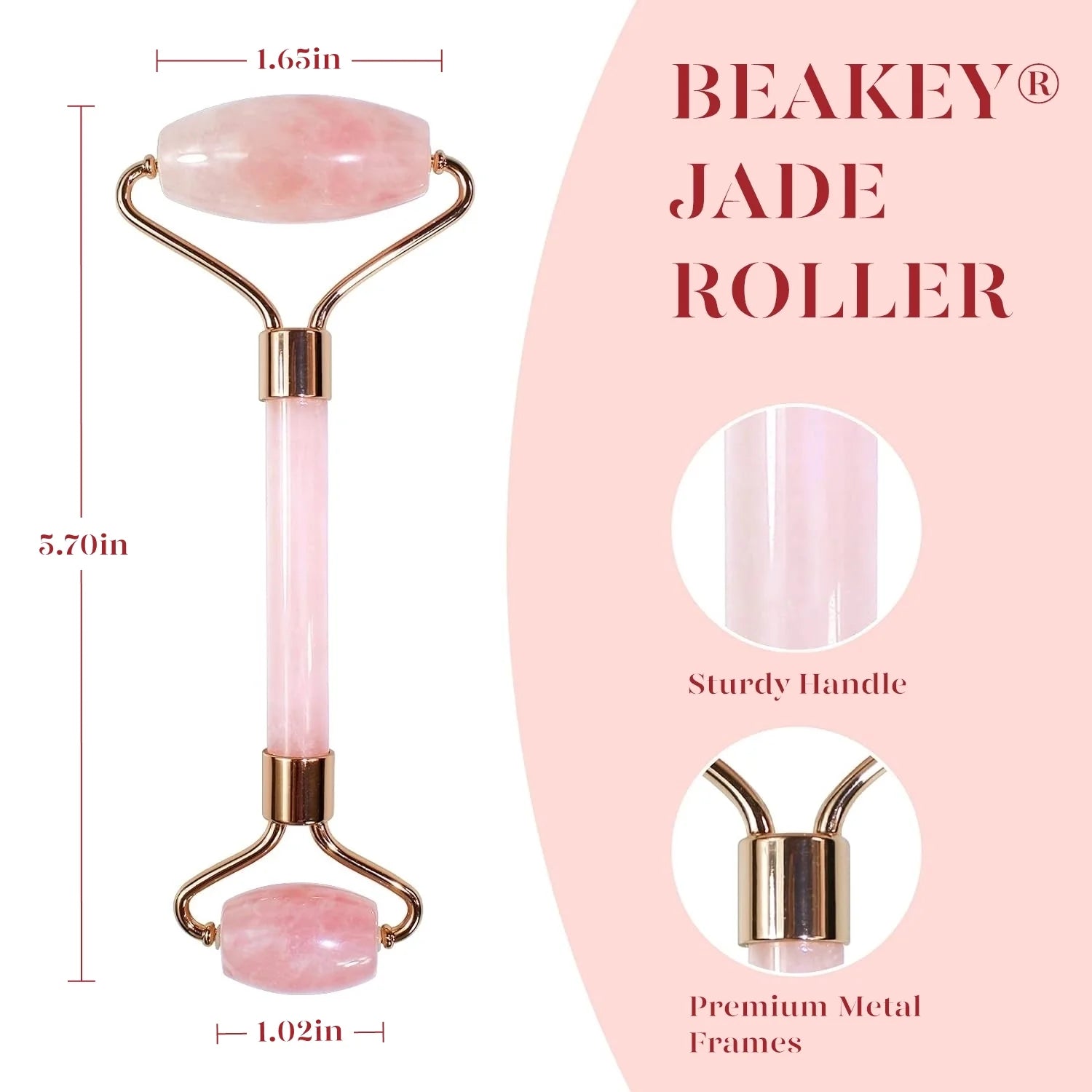 Pink Jade Roller Gua Sha Facial Massage Skin Care Tools