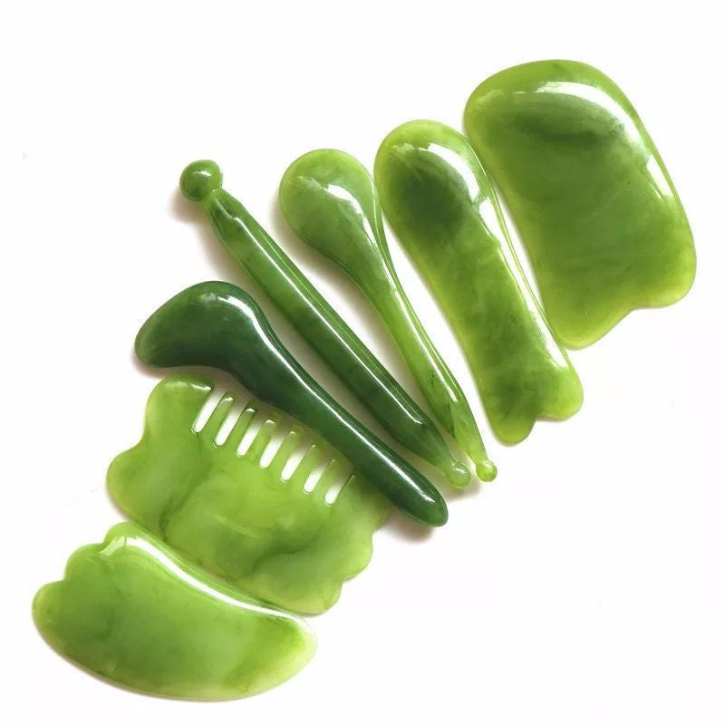Handmade Natural Resin Green Guasha Facial Massage Tool