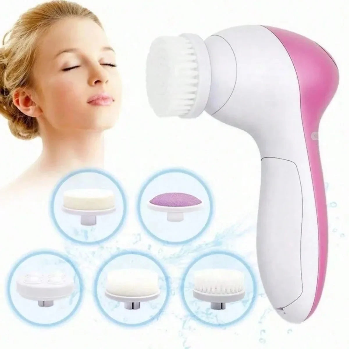 Electric Facial Cleaner 5 in 1 Face Cleansing Brush