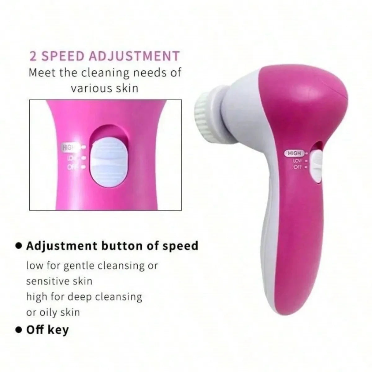 Electric Facial Cleaner 5 in 1 Face Cleansing Brush