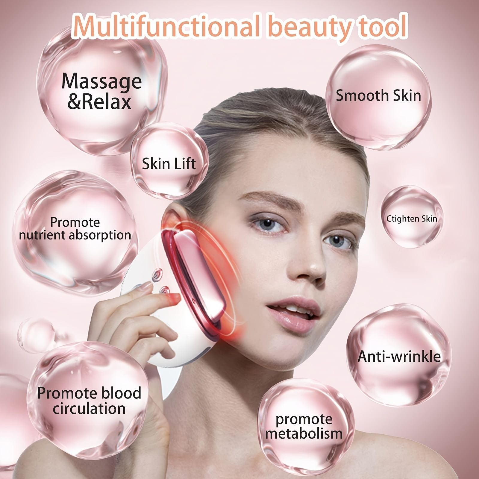Electric Gua Sha Facial Massager 9 Modes Anti Aging Tool