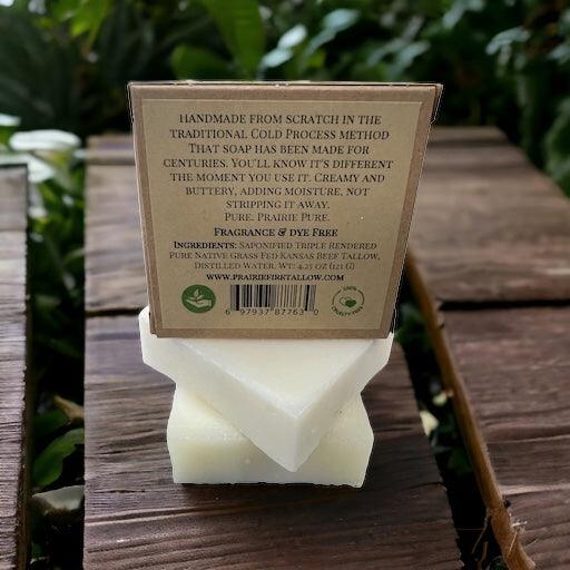 Grass Fed Beef Tallow Soap Bar 3 Pack Fragrance Free