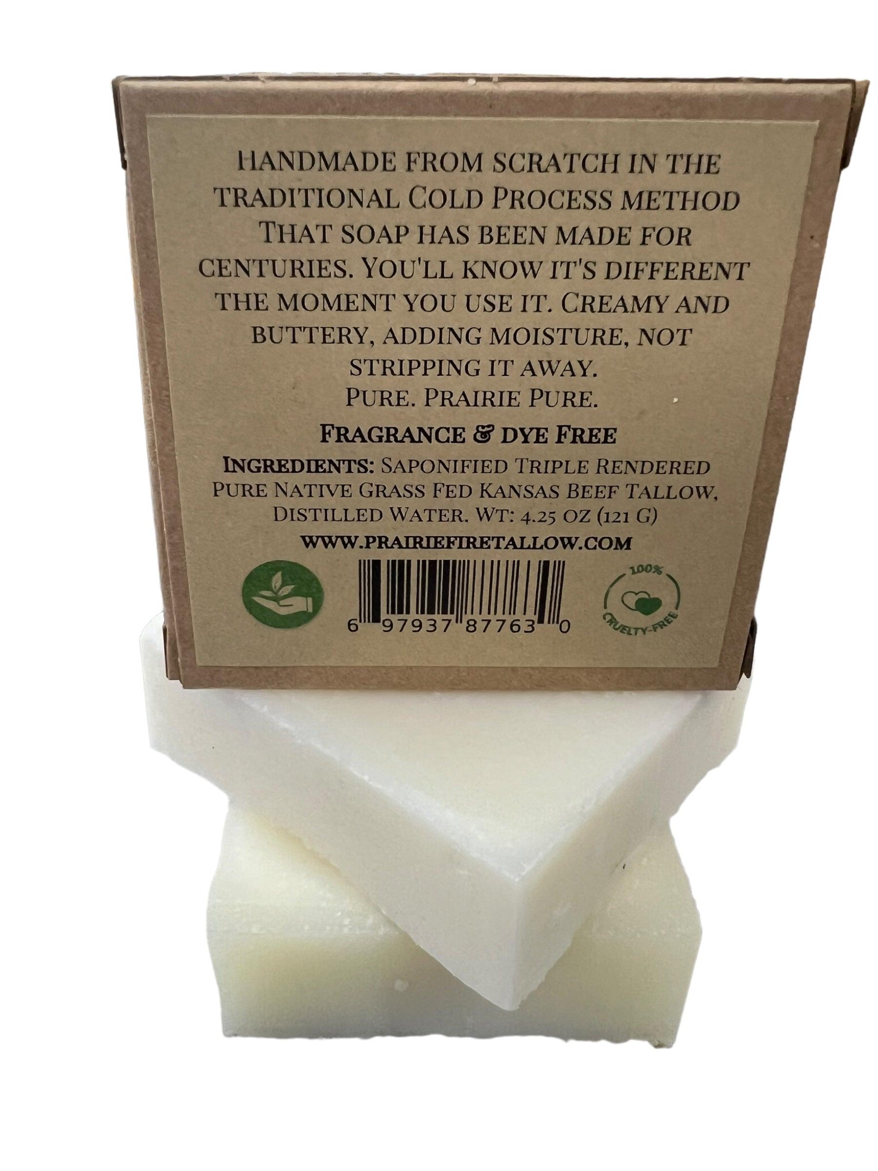 Grass Fed Beef Tallow Soap Bar 3 Pack Fragrance Free