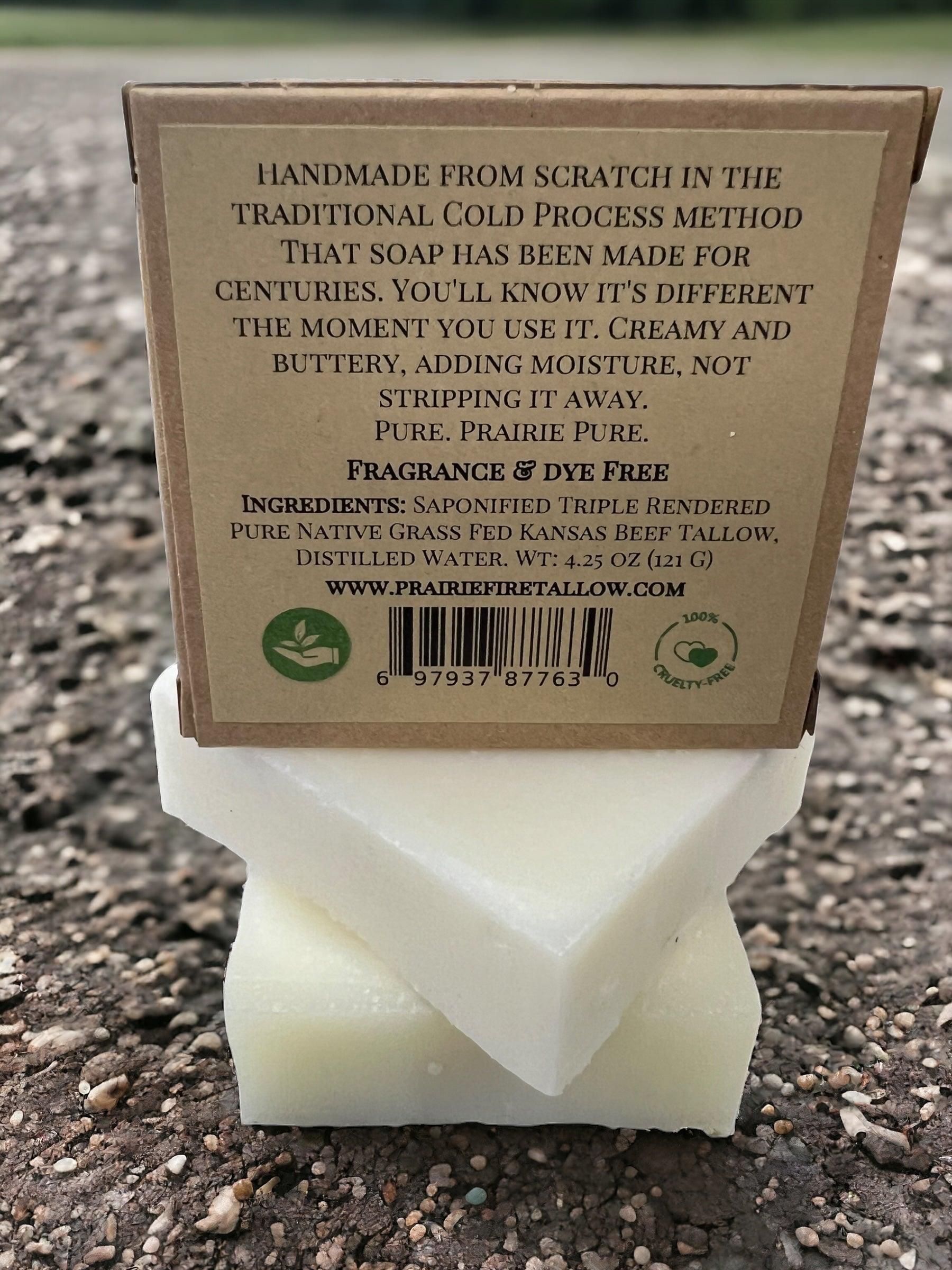 Grass Fed Beef Tallow Soap Bar 3 Pack Fragrance Free